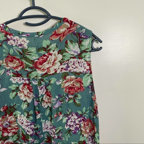 Umgee Floral Keyhole Trapeze Swing Dress - Picture 4 of 5